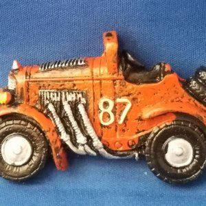 RED 87 RACING CAR Vintage Automobile - VEHICLE Resin Refrigerator MAGNET SALE